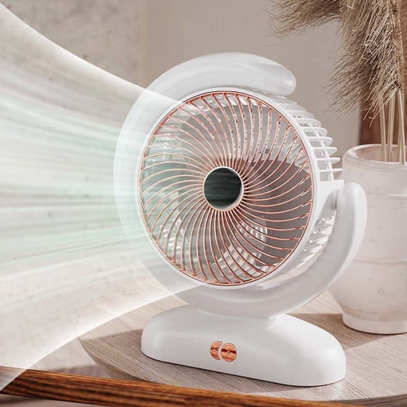 Miogawg Small Desk Fan For Bedroom, Battery Powered Rechargeable Fan, Adjustable 3-Speed Tabletop Circulation Fan 5-Mode Lighting, Table Fans For Home Bedroom Office Table & Desktop