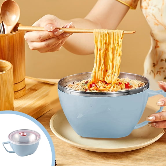 Miogawg Small Rice Bowl Soup Bowl With Handle, Food Storage Container With Lids For Breakfast Cereal, Oatmeal, Coffee, Tea, Dishwasher & Dishwasher Safe