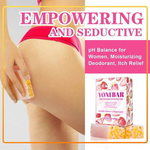 Miogawg Soap Bar Set For Women, Natural Feminine Care Soap, Feminine Intimate Deodorant, Eliminates Odor And PH Balanced, For Daily Intimate Hygiene, Strawberry Scent