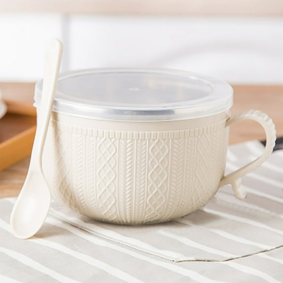 Miogawg Soup Mugs With Handle And Lid, Large Soup Mugs, Cereal Bowls, Stainless Steel Bowl For Soup, Porridge, Cereal, Instant Noodles, Oatmeal, Meal Prep