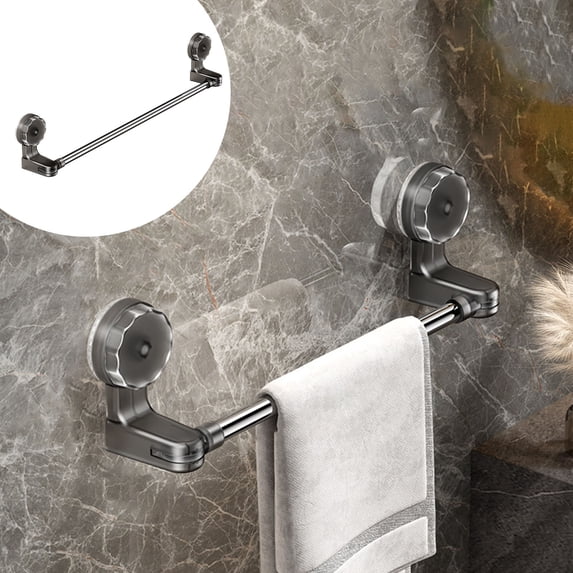 Miogawg Suction Cup Towel Bar For Bathroom Wall, Towel Racks For Bathroom, Stainless Steel Bath Towel Holder For Shower