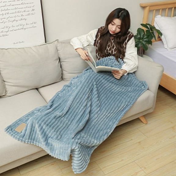Miogawg Super Soft Fleece Throw Blanket, Luxury Fuzzy Plush Flannel Throw, Warm Cozy Microfiber Blanket For Sofa Couch Bed, Lightweight Striped Blanket