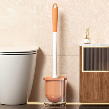 Miogawg Toilet Brush, Toilet Brush And Holder With Handle, Space Saving Toilet Bowl Brush For Storage, Durable Bristles Toilet Scrubber For Bathroom Cleaning