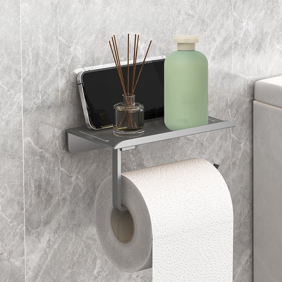 Miogawg Toilet Paper Holder With Shelf, Wall Mount Toilet Roll Holder For Bathroom, Rustproof Rustproof And Bathroom Washroom Tissue Holder