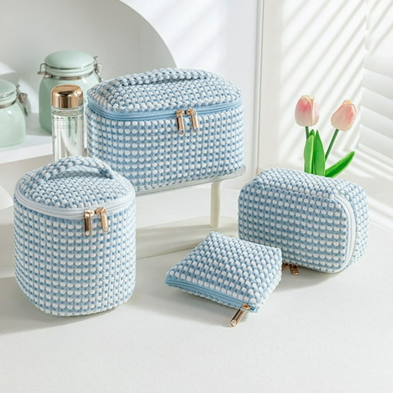 Miogawg Travel Makeup Bag, Corduroy Bag, Portable Cosmetic Bags For Women, Large Toiletry Bag Case Pouch Organizer