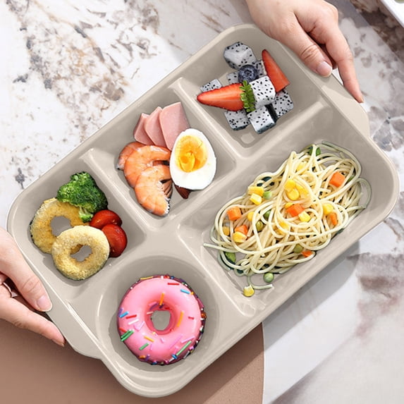 Miogawg Unbreakable Divided Plates, Wheat Straw Plates, Reusable Portion Control Plate, Compartment Plates, Dishwasher & Microwave Safe, Perfect For Kids And Adults