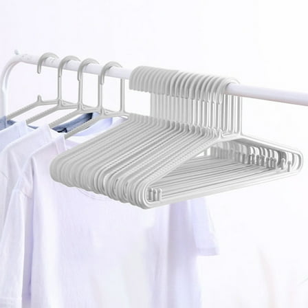 Miogawg Velvet Hangers 20 Pack, Slim Non-Slip Clothes Hangers, Space Saving Hangers For Clothes With Lingerie Hooks And Pants, White Plastic Hangers