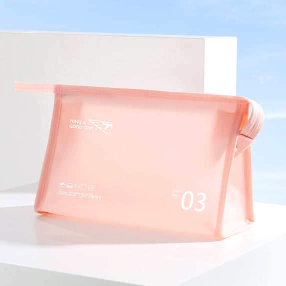 Miogawg Waterproof Cosmetic Bag With Zipper, Transparent Plastic Makeup Organizing Bags Travel Toiletry Pouch For Bathroom, Vacation And Organizing