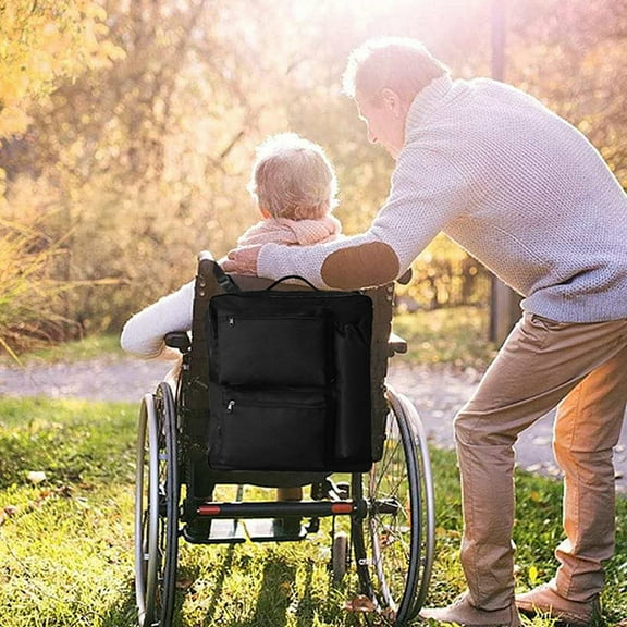 Miogawg Wheelchair Side Bag With Cup Holder, Wheelchair Armrest Pouch Accessories For Walker, Rollator, Electric Scooter Wheelchairs, Large Wheelchair Backpacks