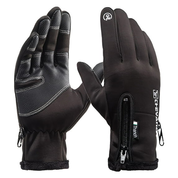 Miogawg Winter Gloves, Winderproof Thermal Full Finger Bike Gloves, Warm Non-Slip Touch Screen Mountain Bicycle Glove For Driving, Hiking, Skiing