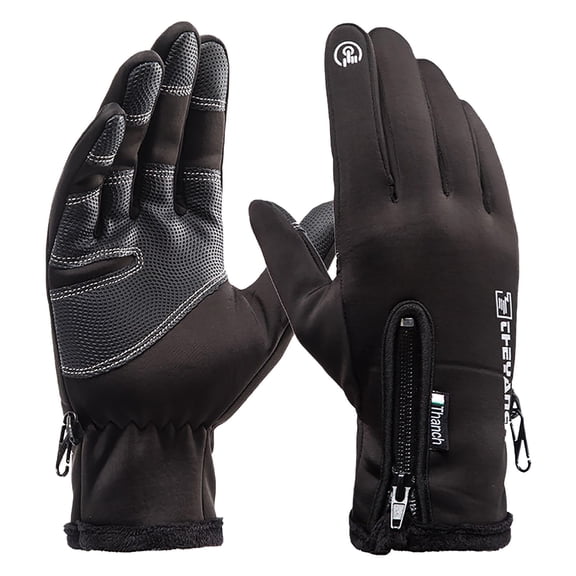 Miogawg Winter Gloves, Winderproof Thermal Full Finger Bike Gloves, Warm Non-Slip Touch Screen Mountain Bicycle Glove For Driving, Hiking, Skiing