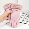 thumbnail image 1 of Miogawg Winter Gloves For Women, Stretch Fleece Gloves With Touchscreen, Thermal Knit Lining Warm Gloves For Cold Weather, Windproof Warm Plush Dress Gloves, 1 of 1