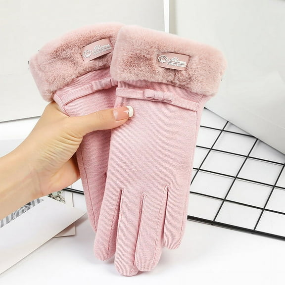 Miogawg Winter Gloves For Women, Stretch Fleece Gloves With Touchscreen, Thermal Knit Lining Warm Gloves For Cold Weather, Windproof Warm Plush Dress Gloves