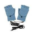 thumbnail image 1 of Miogawg Winter USB Heated Gloves, Full & Half Fingers Usb Hand Warmer Electric Hand Warming Gloves, With Button Heated Mittens, Washable Knitting Typing Gloves, 1 of 1
