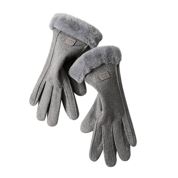 Miogawg Womens Winter Gloves, Touch Screen Warm Fleece Lined, Thick Thermal Windproof Women Snow Suede Gloves For Cold Weather