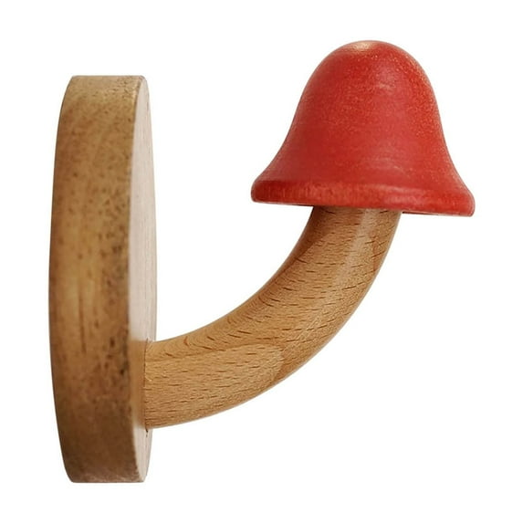 Miogawg Wood Wall Hooks, Wall Mount Mushroom-Shaped Coat Hooks, Wooden Heavy Duty Robe Hook Hat Rack For Hanging Bathroom Towels Clothes Hanger