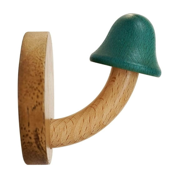 Miogawg Wood Wall Hooks, Wall Mount Mushroom-Shaped Coat Hooks, Wooden Heavy Duty Robe Hook Hat Rack For Hanging Bathroom Towels Clothes Hanger