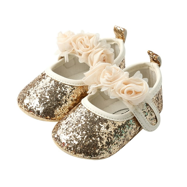 Mioliknya Baby Girl Premium Cloth Flats Infant Flower First Walker Crib