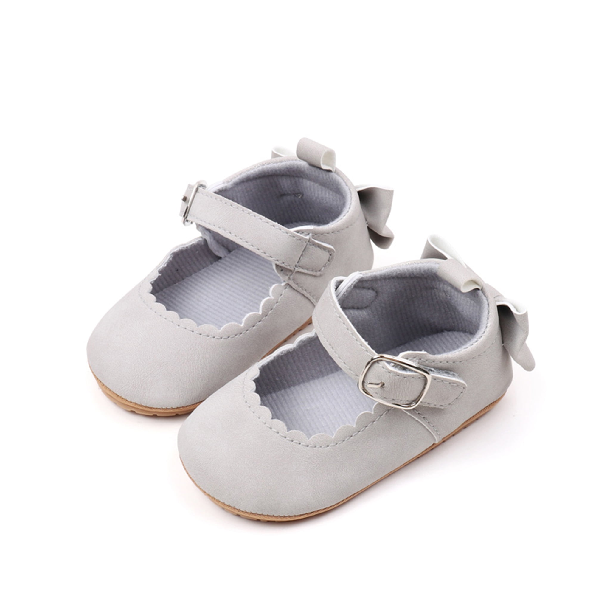 Mioliknya Baby Girl Premium Flats Infant Bow First Walker Crib Shoes