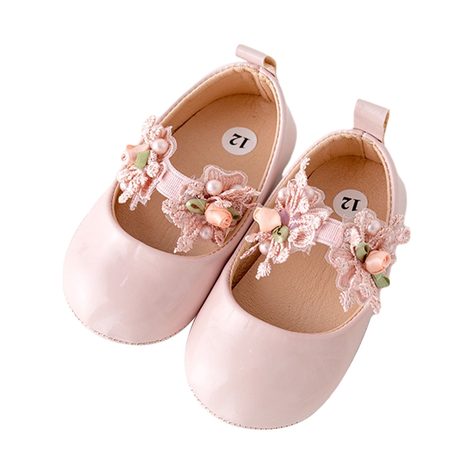 Mioliknya Baby Girl Premium Flats Infant Flower First Walker Crib Shoes