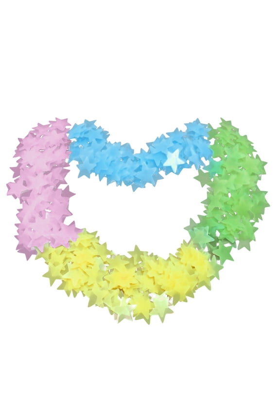 100 Pcs Glow in The Dark Stars Stickers, Luminous Wall Decals for Ceiling and Kids Bedroom Decor, 1.2 Inch Fluorescent Plastic Peel and Stick Star Murals
