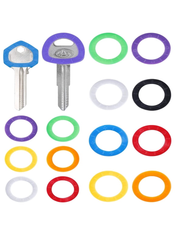 24-Pack Soft Key Caps Covers in 8 Colors, Flexible Key Identifier Caps for Standard Round Flat House Keys and Larger Square Keys, Noise Reduction, Easy to Use and Organize