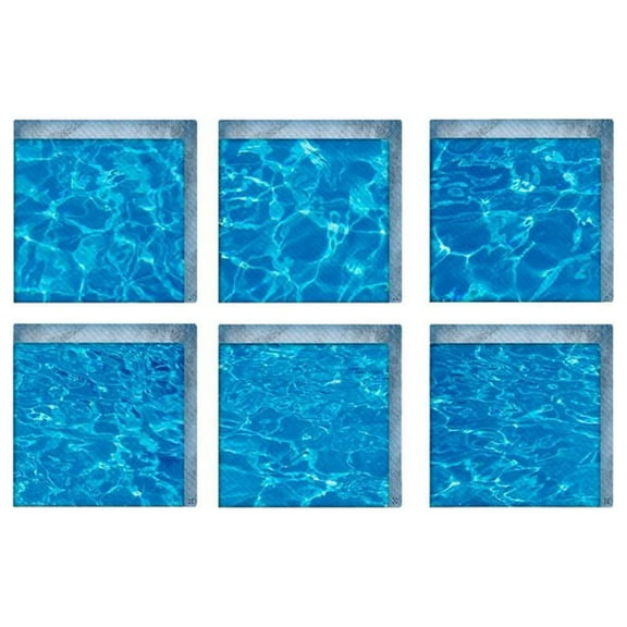Miommo 3D Beach Pattern Anti Slip Bathtub Stickers, 6-Pack 5.9" Square PVC Adhesive Shower Floor Decals for Bath Pool Safety, Non Slip Tub Tattoos Decoration