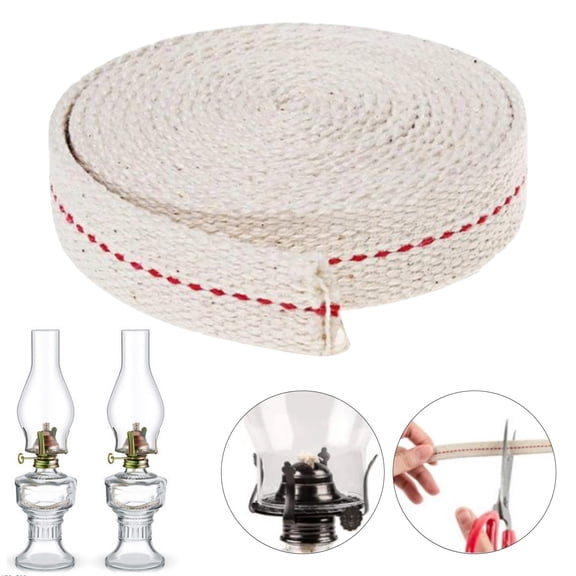 Miommo 5-Pack Cotton Oil Lamp Wicks, 1 Meter Kerosene Lamp Replacement Wick for Outdoor Camping Lanterns, Handheld Wick for Oil Lamps, Emergency Lighting, and Vintage Decor