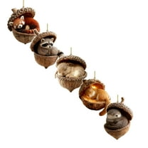 Miommo 5 Pack Rustic Animal Ornaments, Woodland Creatures Christmas Tree Decorations, Acrylic Cozy Farmhouse Hanging Decor, Nature Themed