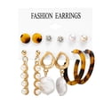 thumbnail image 1 of Miommo 6 Pairs Fashion Earrings Set for Women, Tassel Acrylic Hoop Stud Drop Dangle Earrings Value Pack for Birthday Party Gift, 1 of 1