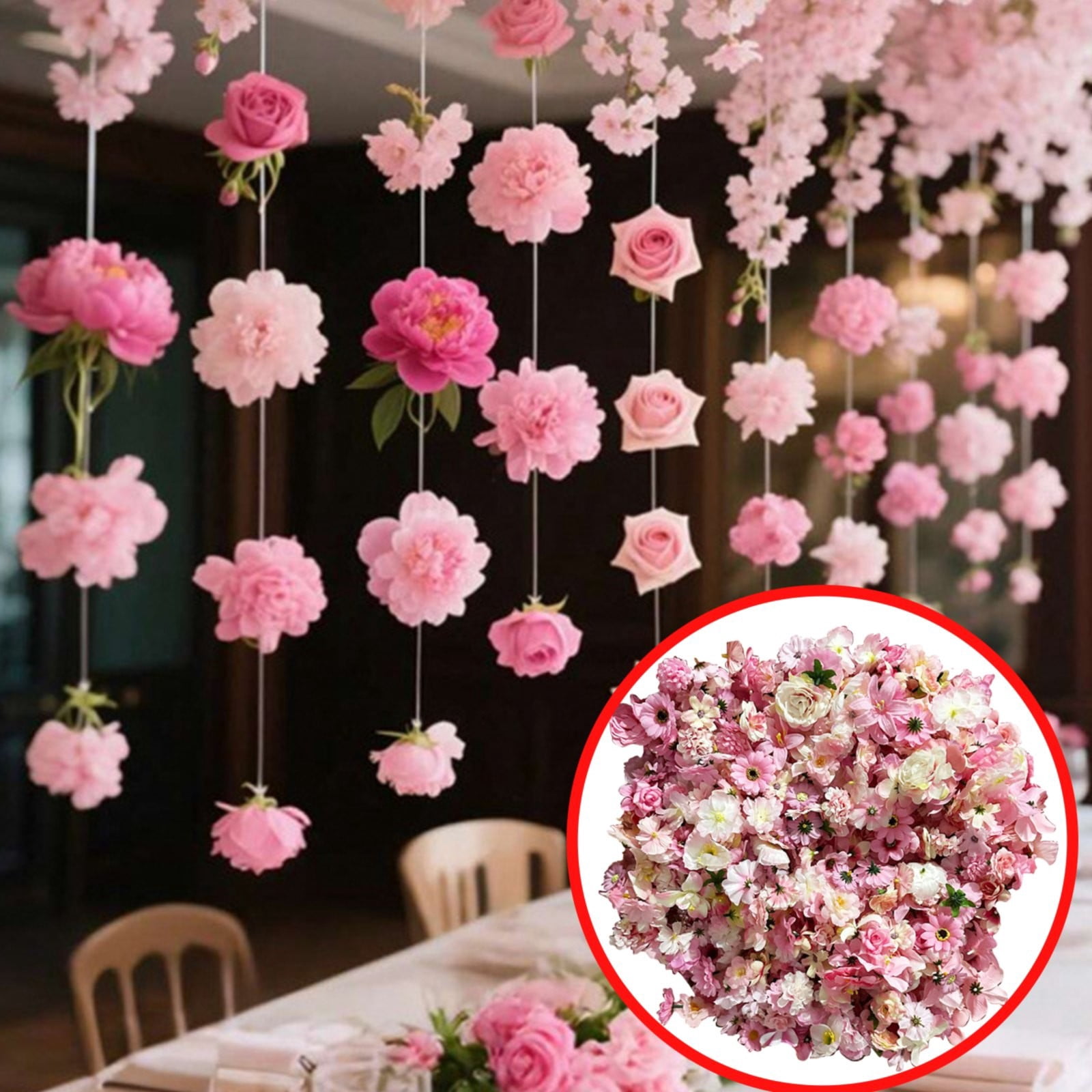 Miommo Artificial Silk Rose Flower Heads, 1-Pack Small Realistic Fabric ...