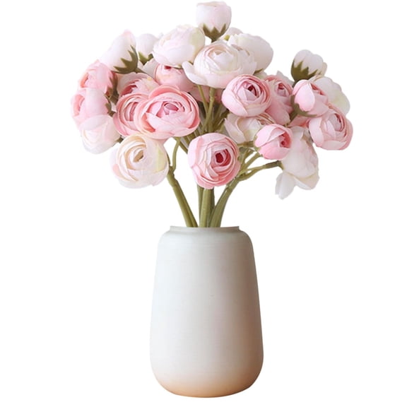 Miommo Artificial Silk Roses Bouquet Long Lasting Realistic Fake Flower Arrangement Pink for Wedding Bridal Home Party Indoor Outdoor Decor