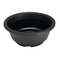 Miommo Black Round Plastic Planter with Drainage Holes, Modern Minimalist Flower Pot for Succulents Herbs and Indoor Plants, Single Pot with Saucer, 0.1 Inch Thick Wall
