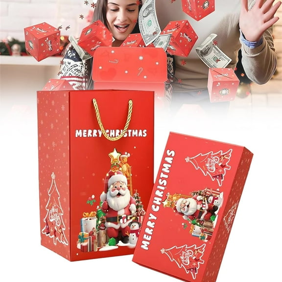Miommo Box Explosion For Folding Bouncing Red Envelope Box Folding Up Explosion Box Explosion For Christmas 1 set of Christmas surprise jumping box Christmas Surprise Jumping Box B