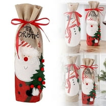 Miommo Christmas Wine Bottle Bags Santa Snowman Design Reusable Holiday Decor for Xmas Party Gift Wrap Fits Standard 750ml Champagne Bottles Festive Cheer