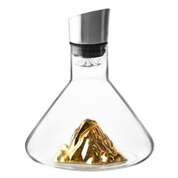 Miommo Glass Wine Decanter with 12-Stream Aerator, 1500ml Hand Blown Clear Wine Carafe and Dispenser for Red Wine