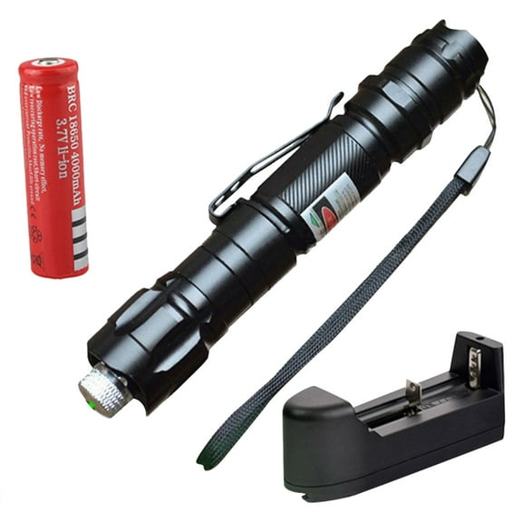 Miommo Green Laser Pointer Pen with Rechargeable 18650 Battery, High Power Flashlight and Dual-Mode (Beam/Starry Sky) for Astronomy, Outdoor, and Presentations