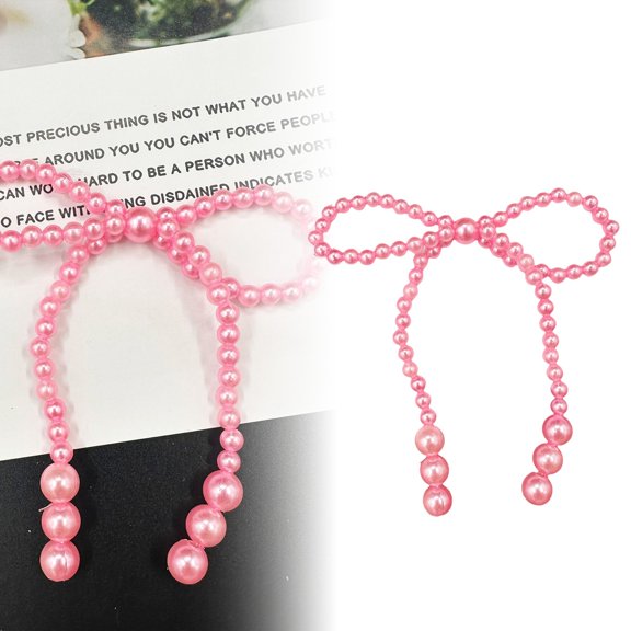 Miommo Pearl Bow Christmas Ornament White Bowknot Hanging Pendant Xmas Tree Decorations For Wedding Bridal Shower Birthday Holiday Home Decor