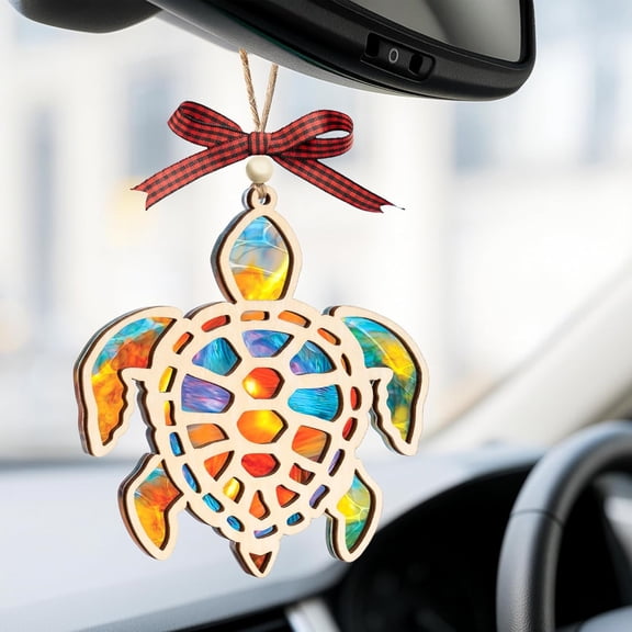 Miommo Sea Turtle Ornament Acrylic Beach Decor for Christmas Tree and Window Hanging, Perfect Gift for Women and Turtle Lovers