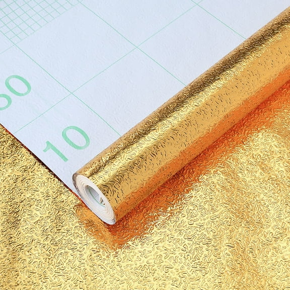 Miommo Silver Aluminum Foil Sticker, 15.7x196.8 Inch Oil Proof Peel and Stick Wallpaper for Kitchen Countertops, Removable Heat Resistant Backsplash Paper for Cabinet Desk Furniture