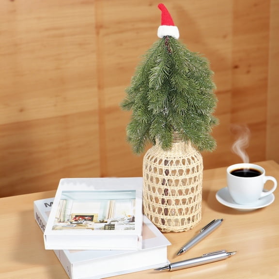 Miommo Small Tabletop Christmas Tree, Mini Artificial Xmas Tree for Desk Decor, Compact Holiday Decoration for Small Space, Office & Home