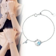Miommo Solar System Bracelet Planet Beads Galaxy Jewelry Star Charm Universe Celestial Bangle Astronomy Space Gifts for Women Wife Mom Valentines Day Anniversary