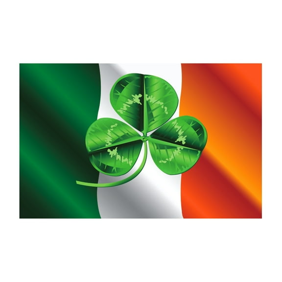 Miommo St. Patrick's Day Banner 90x150cm, Irish Party Decor with Shamrock, Holiday Background Cloth Flag for Garage Door and Wall Decorations