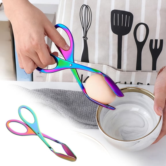 Miommo Stainless Steel Tongs 7 Inch, Ergonomic Scissor Tongs for Cooking, Food Serving Tongs for Buffet, Grilling, BBQ, Steak