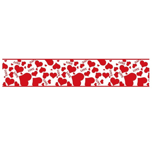 Miommo Valentine's Day Table Runner Red Knitted Lace with Heart Pattern Decorative Table Flag for Dinner Party Anniversary Wedding Home Decor