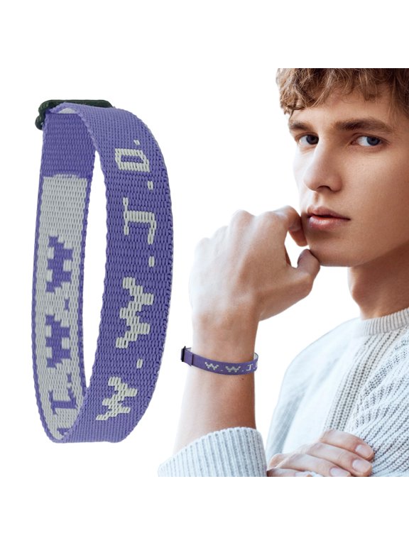 WWJD Monogram Webbing Bracelet Adjustable Wrist Strap Christian Faith Jewelry Religious Woven Wristband Unisex Inspirational Gift for Couples Valentine's Day Present