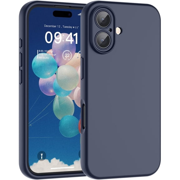 Mionbel Designed for iPhone 16 Case,Premium Liquid Silicone with [Soft Anti-Scratch Microfiber Lining][Upgraded Camera Protection] Slim Shockproof Phone Case for Men Women Girls,Midnight Blue
