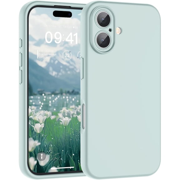 Mionbel Designed for iPhone 16 Plus Case,Premium Liquid Silicone with [Soft Anti-Scratch Microfiber Lining][Upgraded Camera Protection] Slim Shockproof Phone Case for Men Women Girls,Cloud Blue