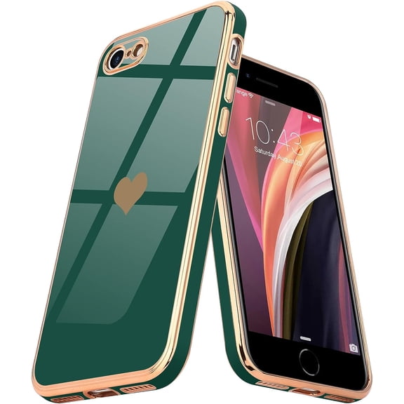 Mionbel Shockproof Bumper Cell Phone Case for Apple iPhone 7/8, Darkish Green