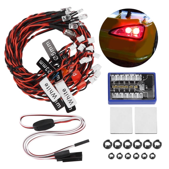 Mioren 12 LED Lighting Kit for Lighting Kit, Flash Light 12 LED for Women Men for HSP CC01 1/10 1/8 RC Car
